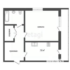 1-к квартира, вторичка, 31м2, 2/9 этаж