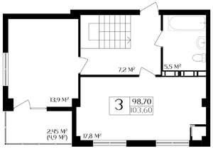 3-к квартира, вторичка, 99м2, 9/10 этаж