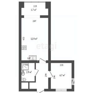 1-к квартира, вторичка, 30м2, 4/5 этаж