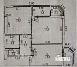 2-к квартира, вторичка, 67м2, 4/11 этаж