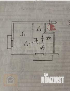 1-к квартира, вторичка, 39м2, 5/5 этаж