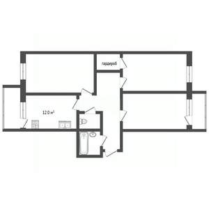 3-к квартира, вторичка, 81м2, 9/9 этаж