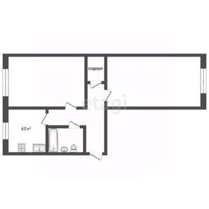 2-к квартира, вторичка, 43м2, 1/5 этаж