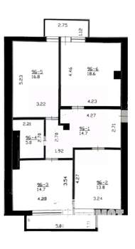 3-к квартира, вторичка, 87м2, 3/3 этаж