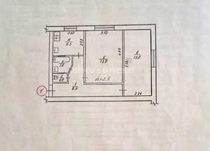 2-к квартира, вторичка, 44м2, 1/5 этаж