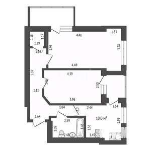 2-к квартира, вторичка, 52м2, 1/5 этаж
