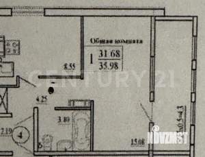 1-к квартира, вторичка, 32м2, 1/10 этаж