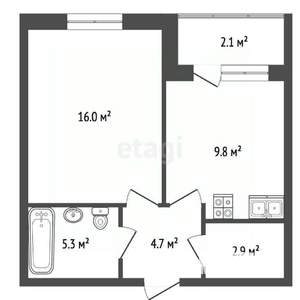 1-к квартира, вторичка, 38м2, 6/10 этаж