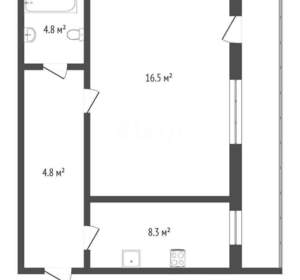 1-к квартира, вторичка, 36м2, 4/5 этаж