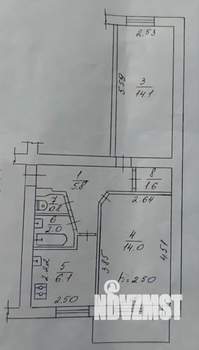 2-к квартира, вторичка, 46м2, 2/5 этаж