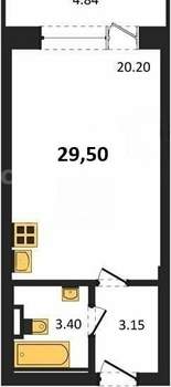 1-к квартира, вторичка, 30м2, 8/10 этаж