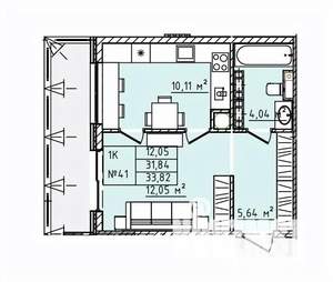 1-к квартира, строящийся дом, 34м2, 5/5 этаж