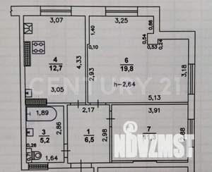 2-к квартира, вторичка, 56м2, 5/5 этаж