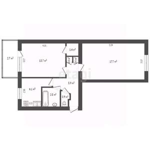 2-к квартира, вторичка, 49м2, 3/5 этаж