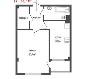 1-к квартира, вторичка, 39м2, 1/6 этаж