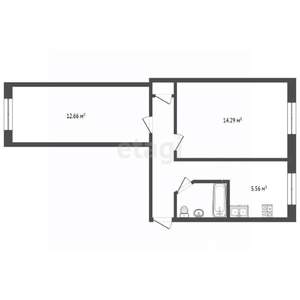 2-к квартира, вторичка, 42м2, 1/4 этаж