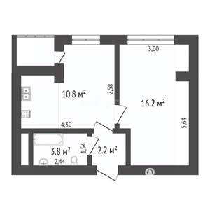 1-к квартира, вторичка, 39м2, 5/10 этаж
