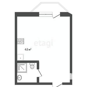 Студия квартира, вторичка, 33м2, 4/4 этаж