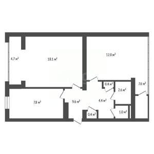 2-к квартира, вторичка, 63м2, 1/9 этаж