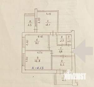 3-к квартира, вторичка, 64м2, 5/8 этаж