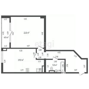 1-к квартира, вторичка, 64м2, 5/10 этаж