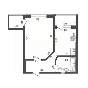 1-к квартира, вторичка, 33м2, 4/12 этаж