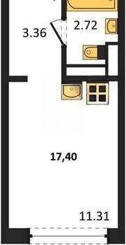 Студия квартира, вторичка, 17м2, 3/5 этаж
