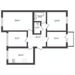 3-к квартира, вторичка, 74м2, 3/5 этаж