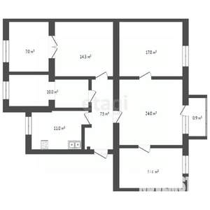 4-к квартира, вторичка, 90м2, 2/2 этаж