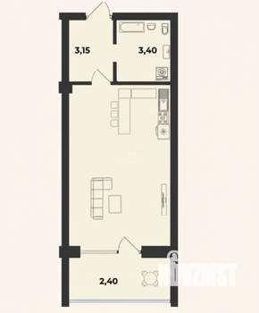 Студия квартира, вторичка, 29м2, 4/10 этаж