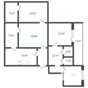 4-к квартира, вторичка, 75м2, 4/9 этаж
