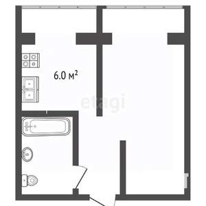 1-к квартира, вторичка, 21м2, 3/5 этаж