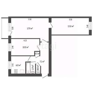 3-к квартира, вторичка, 58м2, 2/5 этаж