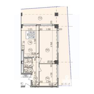 3-к квартира, строящийся дом, 111м2, 7/9 этаж