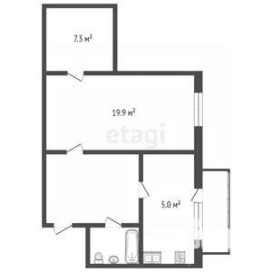 1-к квартира, вторичка, 47м2, 5/5 этаж