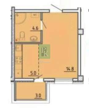 1-к квартира, вторичка, 27м2, 1/9 этаж