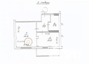 1-к квартира, вторичка, 45м2, 3/9 этаж