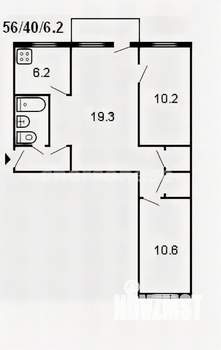 3-к квартира, вторичка, 57м2, 2/5 этаж