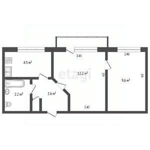 2-к квартира, вторичка, 35м2, 3/5 этаж