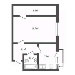 1-к квартира, вторичка, 36м2, 5/5 этаж