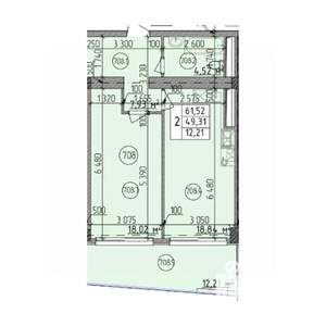2-к квартира, строящийся дом, 62м2, 7/9 этаж