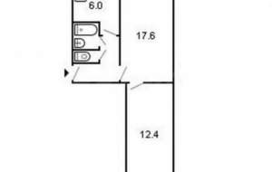 2-к квартира, вторичка, 46м2, 5/5 этаж