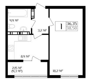 1-к квартира, вторичка, 36м2, 4/10 этаж