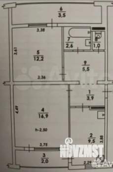 2-к квартира, вторичка, 60м2, 3/10 этаж