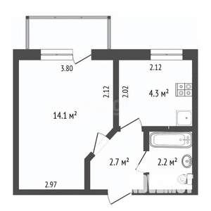 1-к квартира, вторичка, 23м2, 5/5 этаж