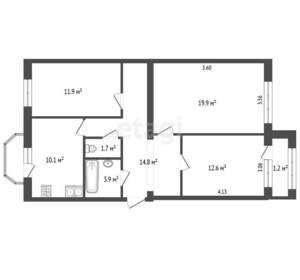 3-к квартира, вторичка, 77м2, 1/5 этаж