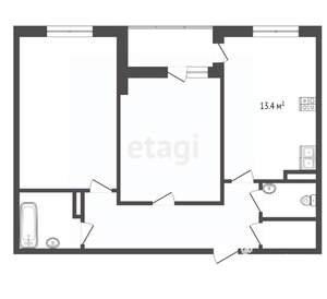 2-к квартира, вторичка, 66м2, 8/8 этаж
