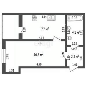 1-к квартира, вторичка, 30м2, 3/5 этаж