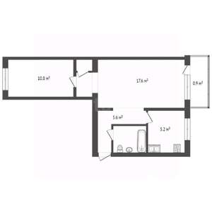 2-к квартира, вторичка, 42м2, 3/4 этаж