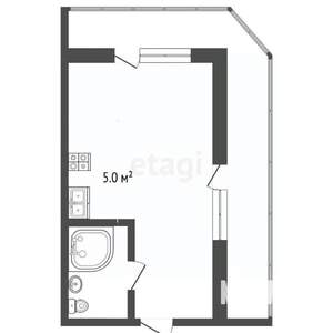Студия квартира, вторичка, 18м2, 2/2 этаж